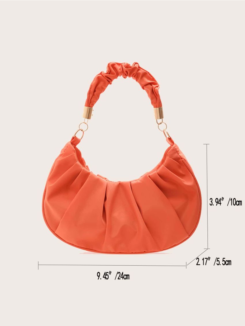 Minimalist Snap Button Ruched Bag