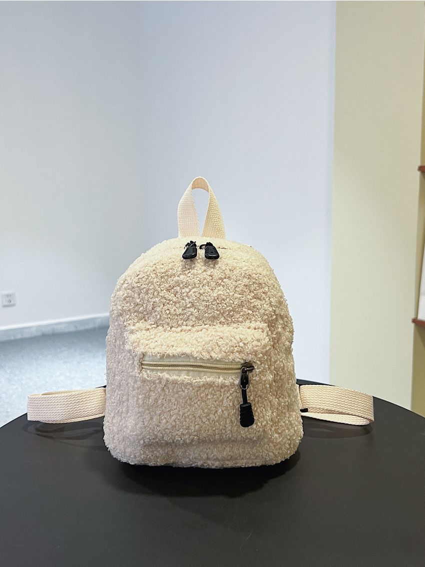 Mini Fluffy Multi-zip Classic Backpack