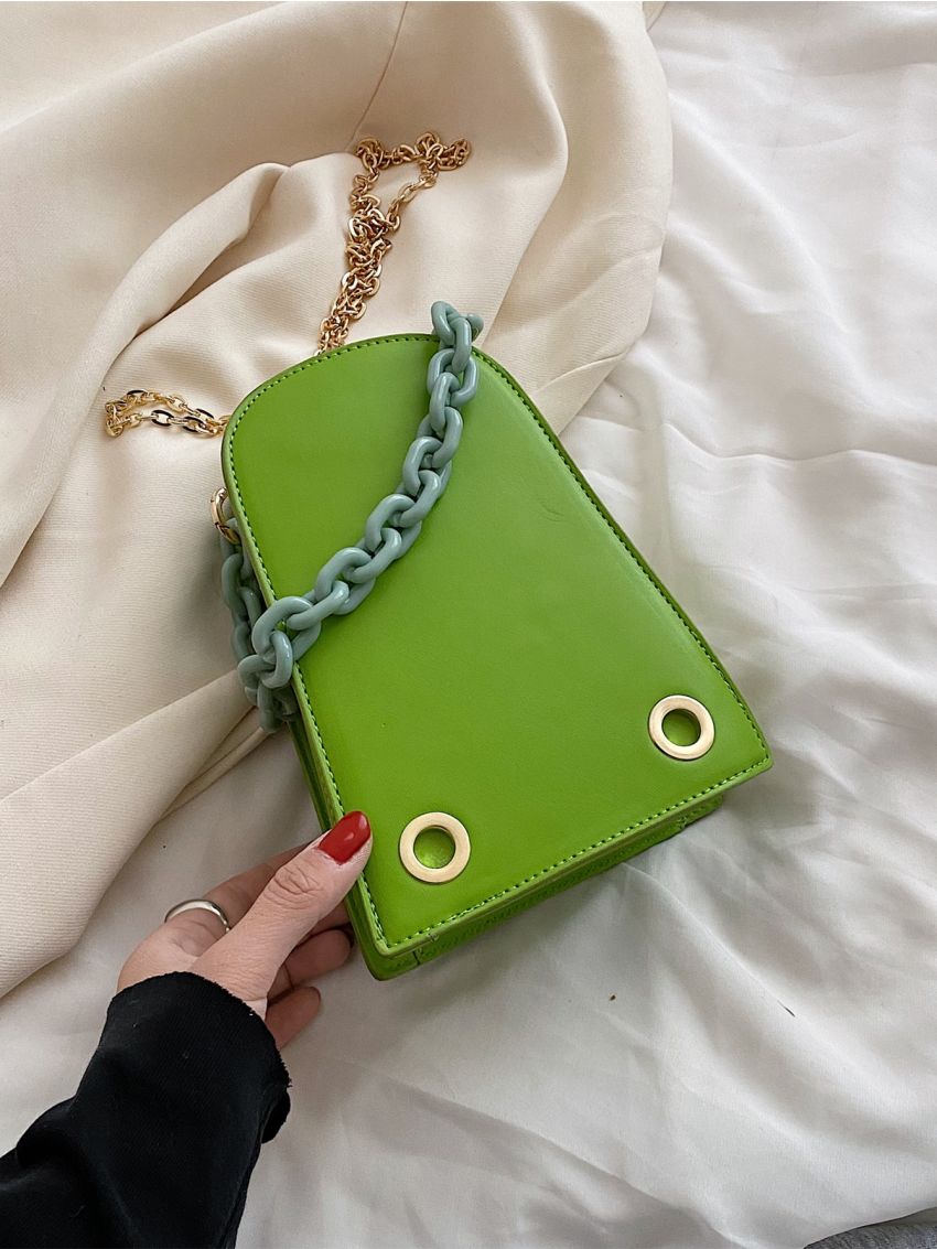 Mini Zipper Around Chain Novelty Bag