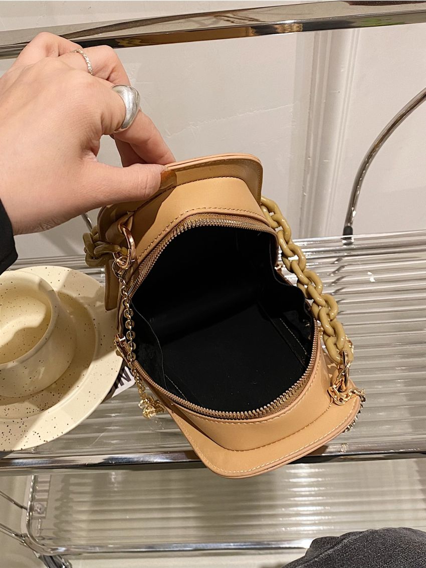 Mini Zipper Around Chain Novelty Bag