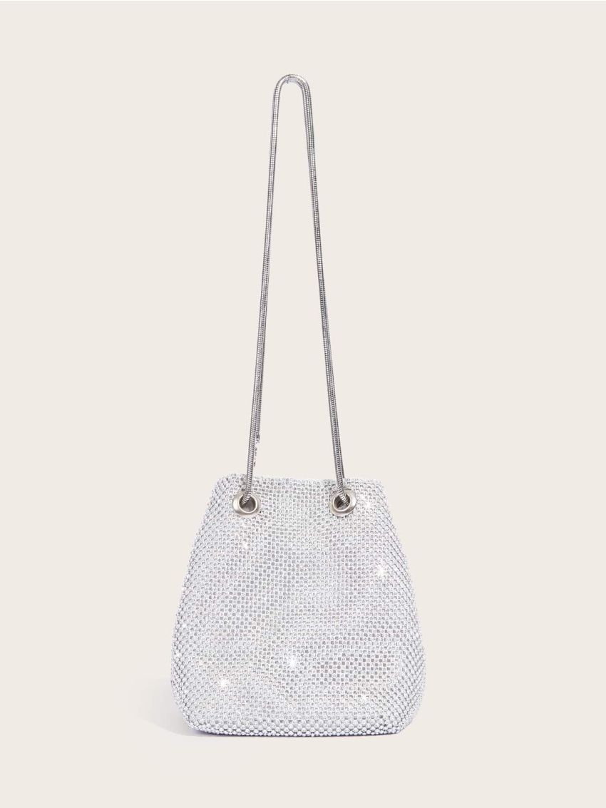 Mini Rhinestone Decor Bucket Bag