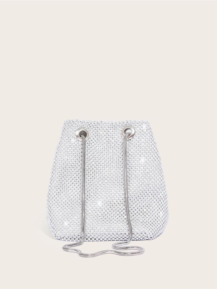 Mini Rhinestone Decor Bucket Bag