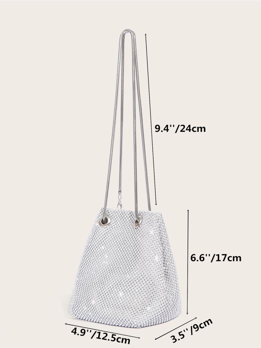Mini Rhinestone Decor Bucket Bag