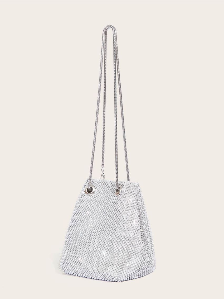 Mini Rhinestone Decor Bucket Bag