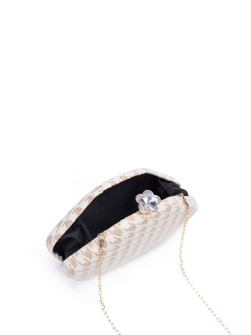 Houndstooth Pattern Box Bag