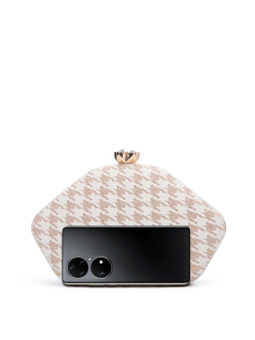 Houndstooth Pattern Box Bag