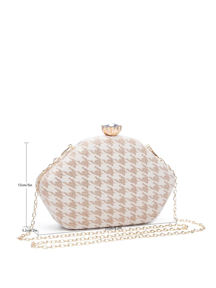 Houndstooth Pattern Box Bag