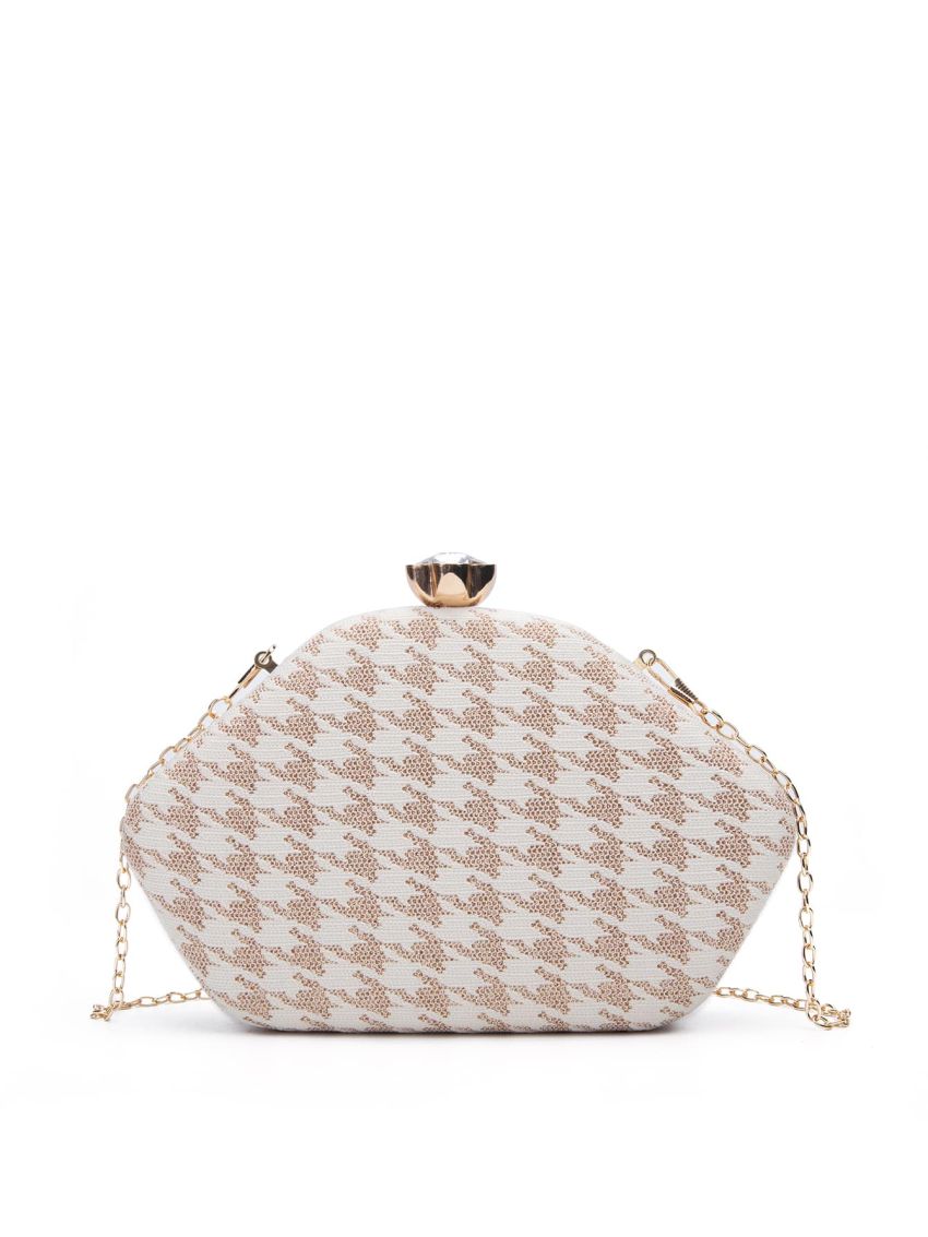 Houndstooth Pattern Box Bag