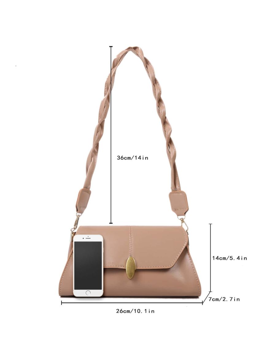 Metal Lock Design Flap Square Bag