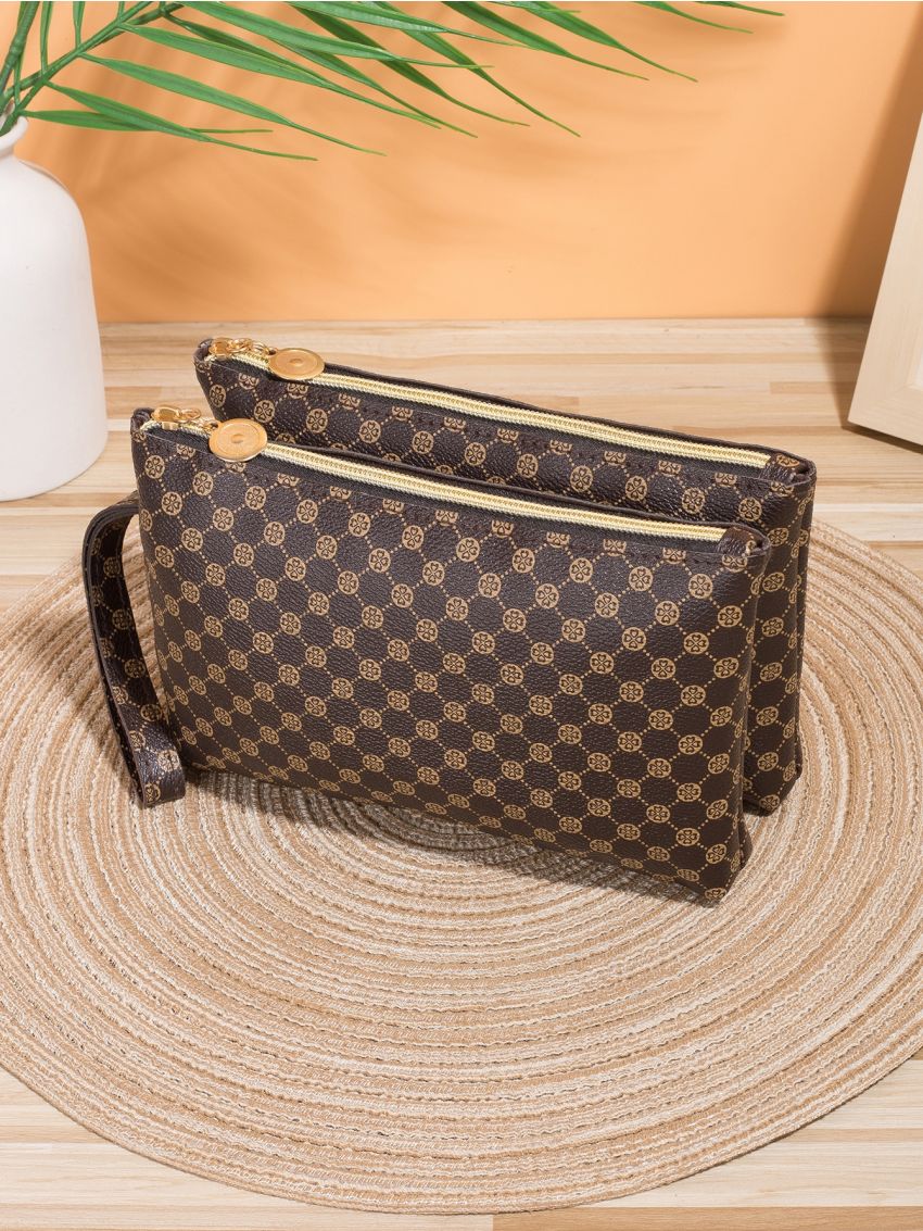 Tartan Zipper Long Purse With Wristlet