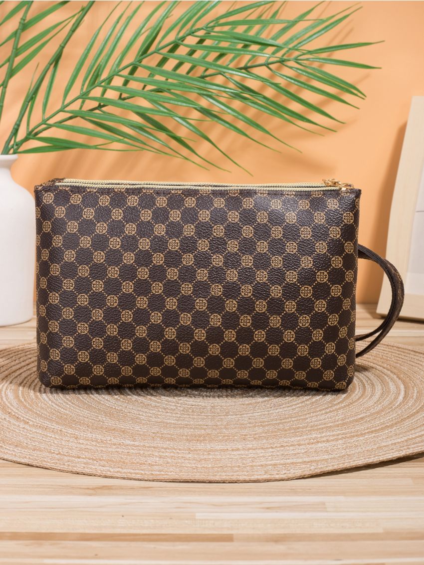 Tartan Zipper Long Purse With Wristlet