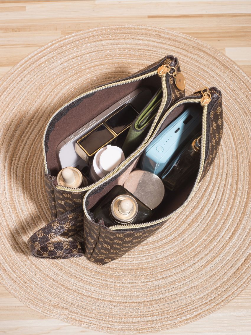 Tartan Zipper Long Purse With Wristlet