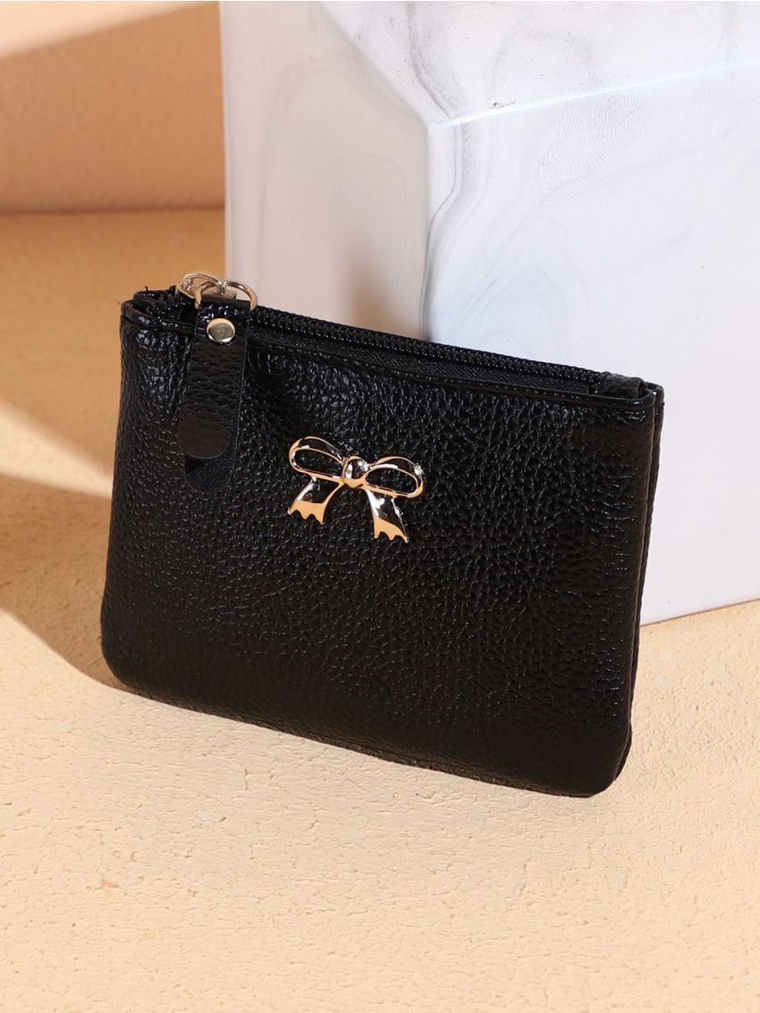 Metal Bow Decor Coin Purse