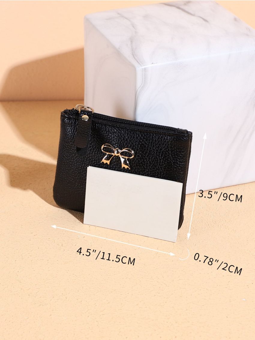 Metal Bow Decor Coin Purse