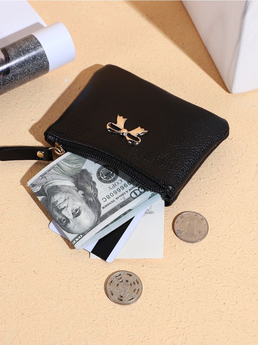 Metal Bow Decor Coin Purse