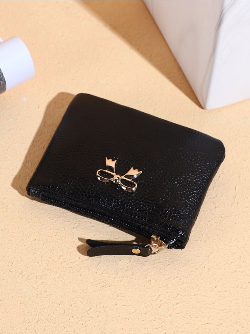 Metal Bow Decor Coin Purse