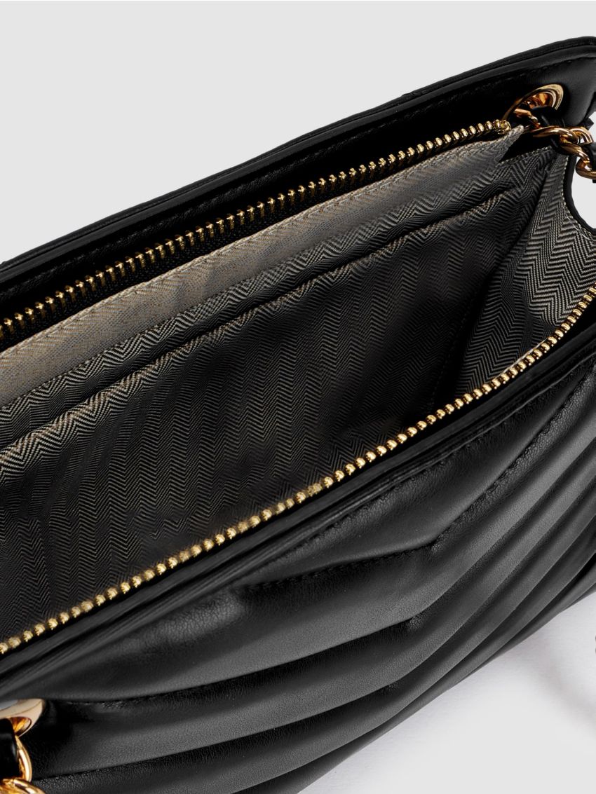 Quilted Pattern Chain Shoulder Tote Bag