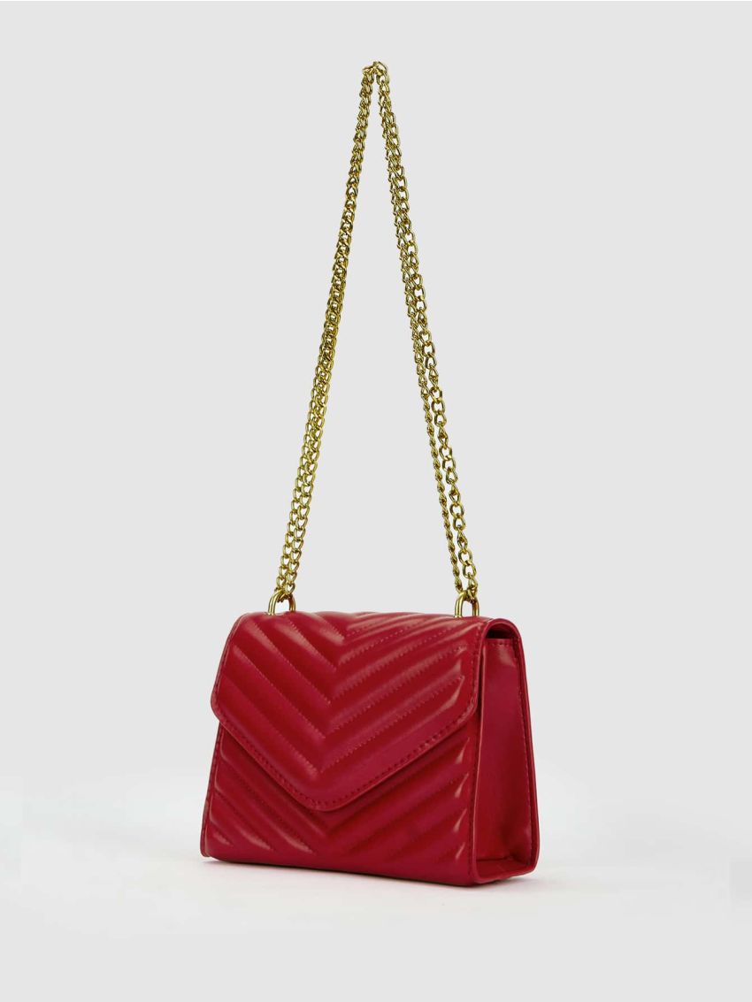 Mini Chevron Flap Square Bag