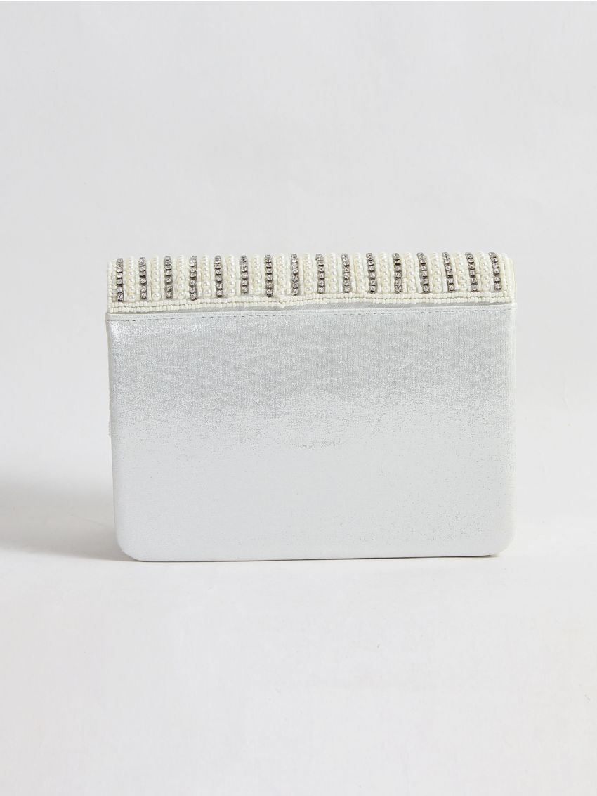 Rhinestone Decor Chain Square Bag