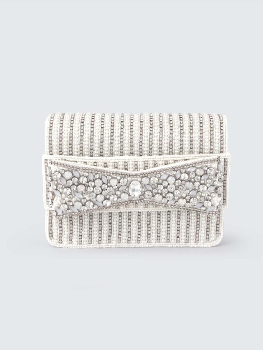 Rhinestone Decor Chain Square Bag