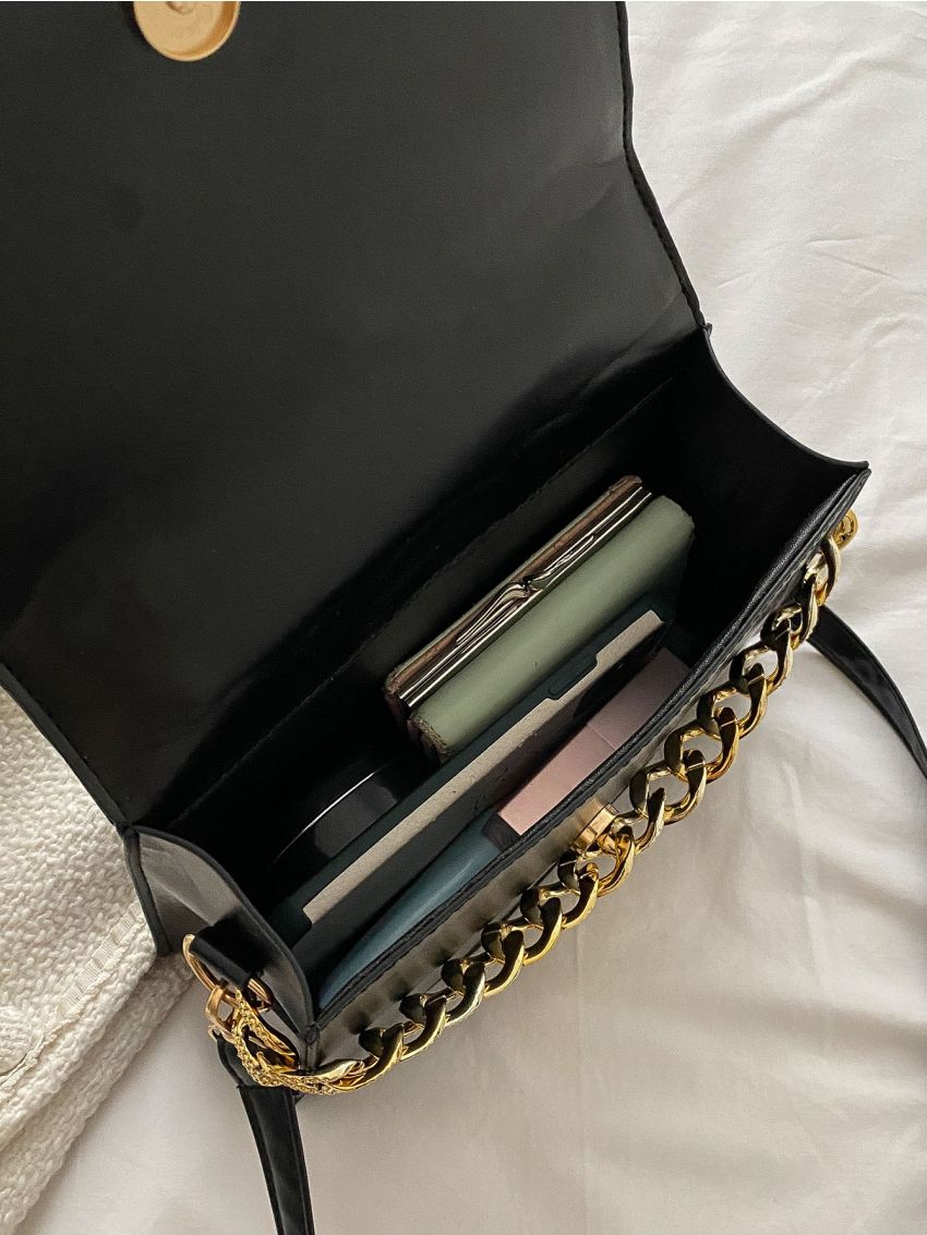 Chevron Flap Square Bag