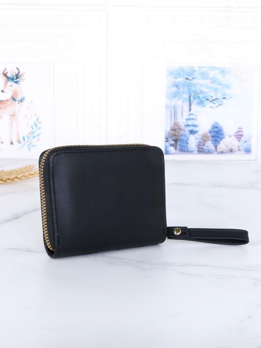 Quilted Pattern Heart Embroidered Small Wallet