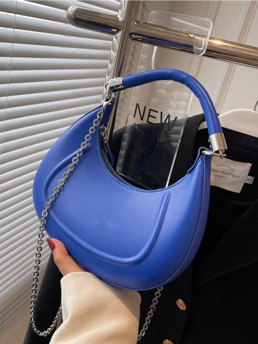 Minimalist Zipper Chain Saddle Bag