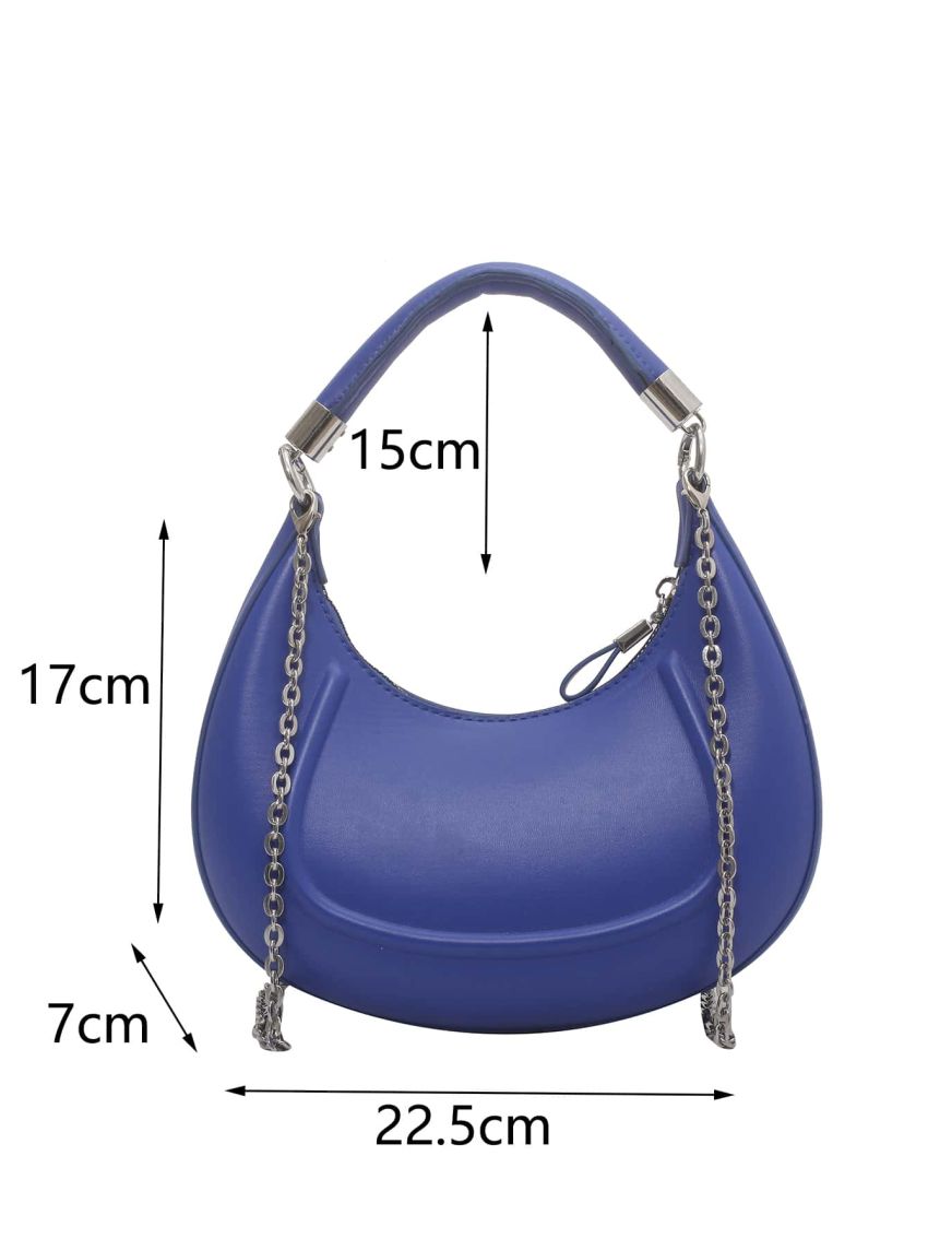 Minimalist Zipper Chain Saddle Bag