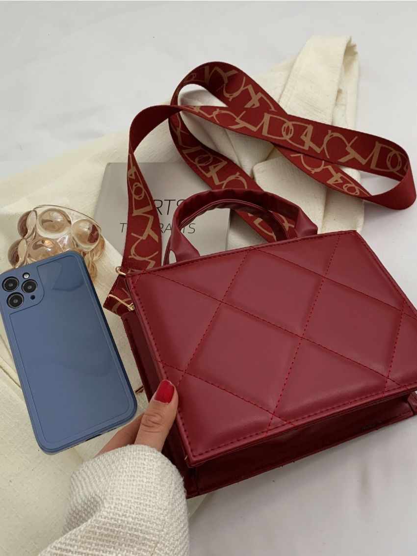 Quilted Pattern Square Bag