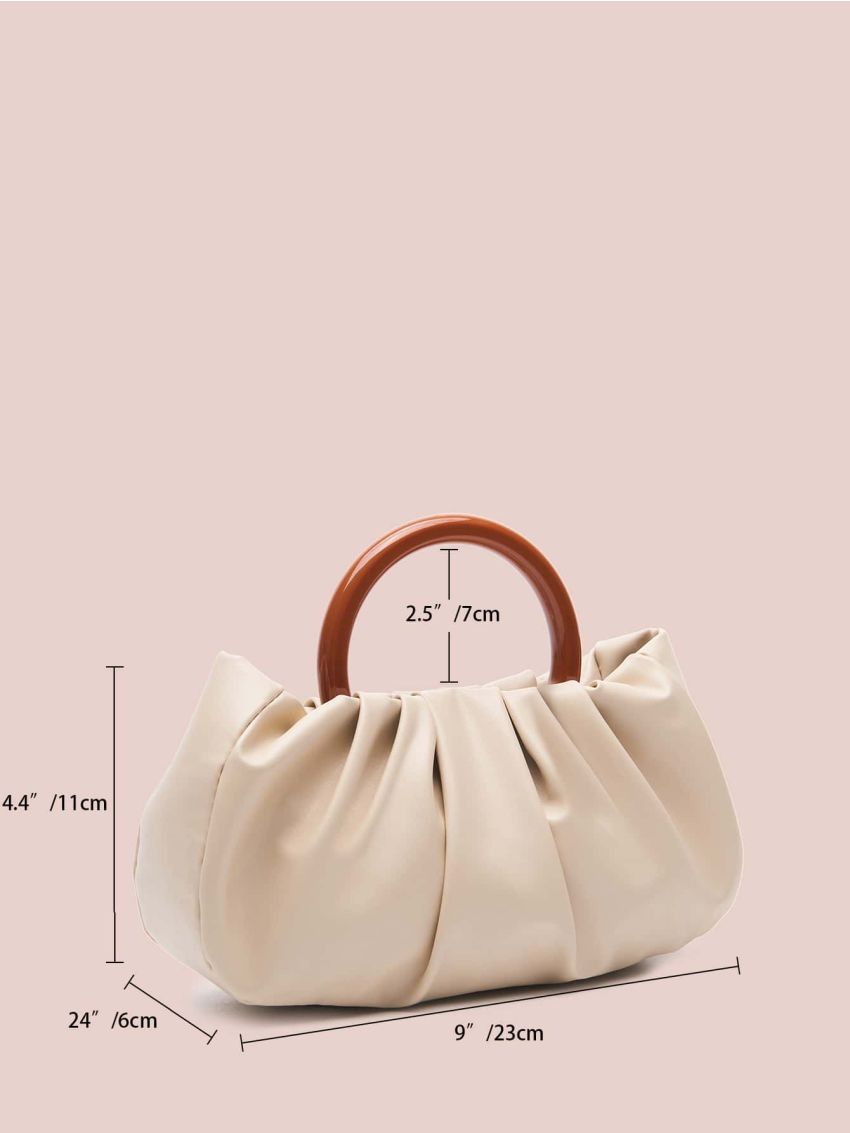 Minimalist Ruched Top Handle Bag
