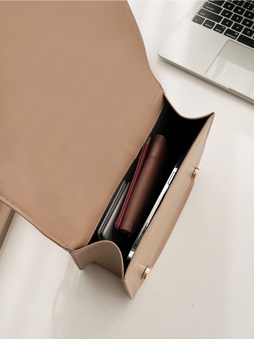 Mini Geometric Embossed Flap Chain Square Bag