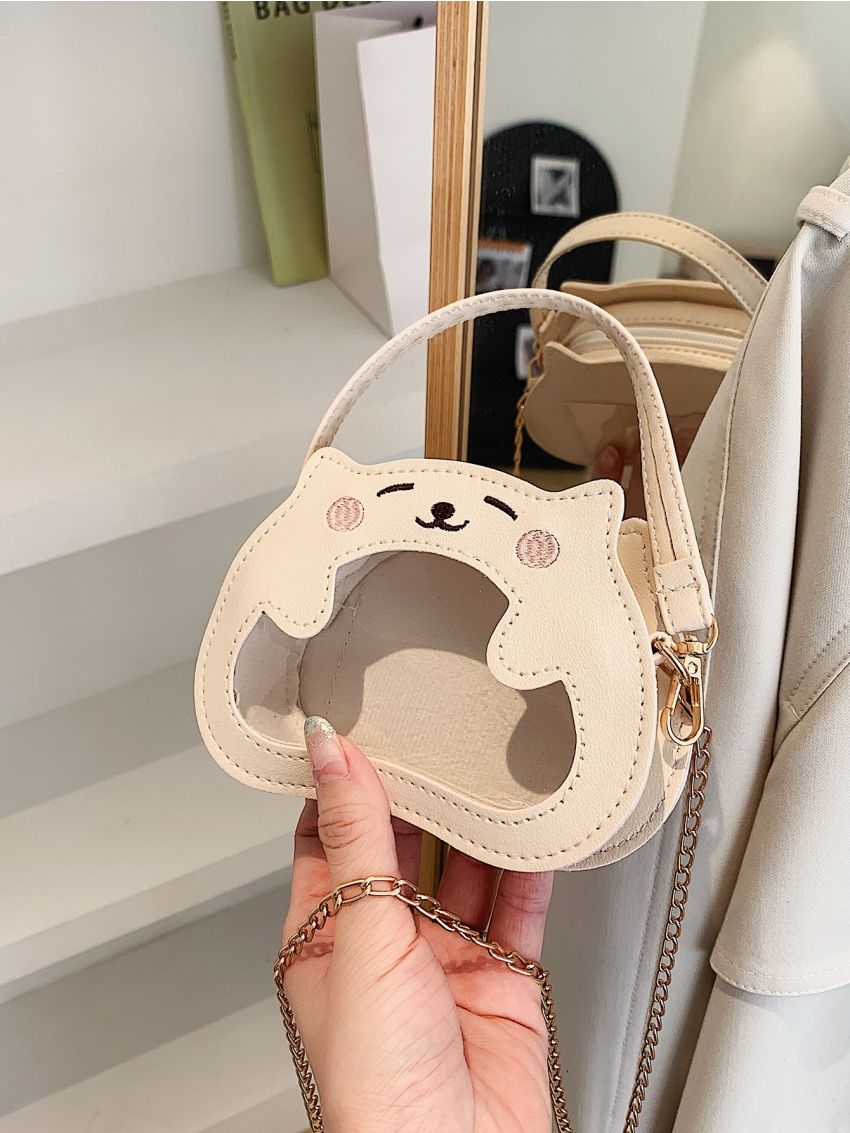 Mini Clear Cartoon Bear Design Novelty Bag
