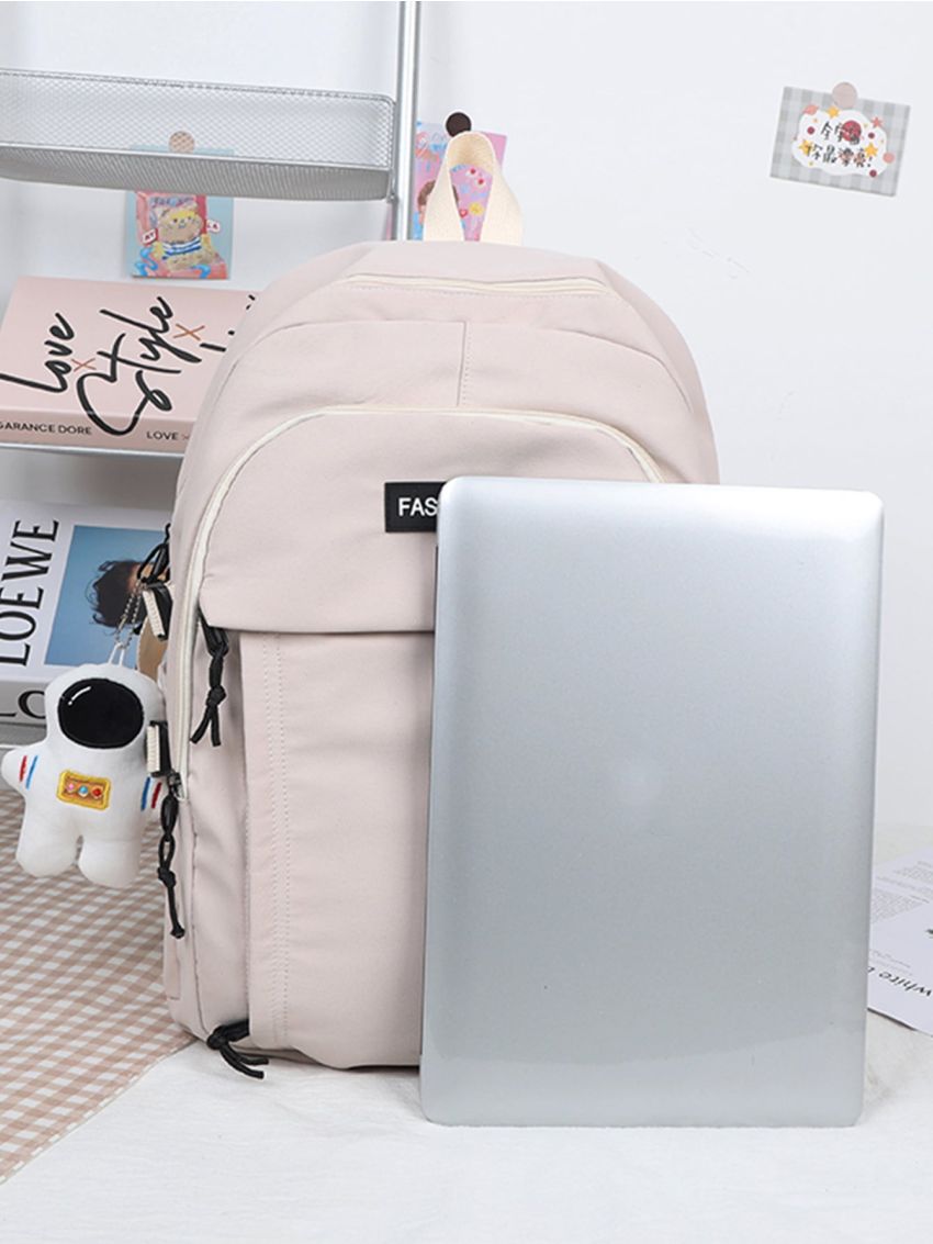 Letter Patch Colorblock Backpack