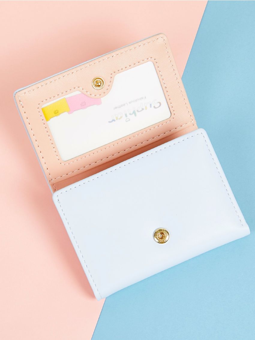 Letter Embossed Cartoon Decor Small Wallet