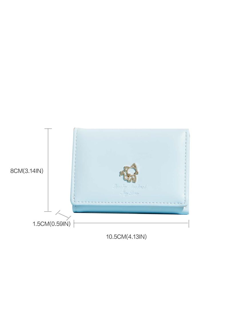 Letter Embossed Cartoon Decor Small Wallet