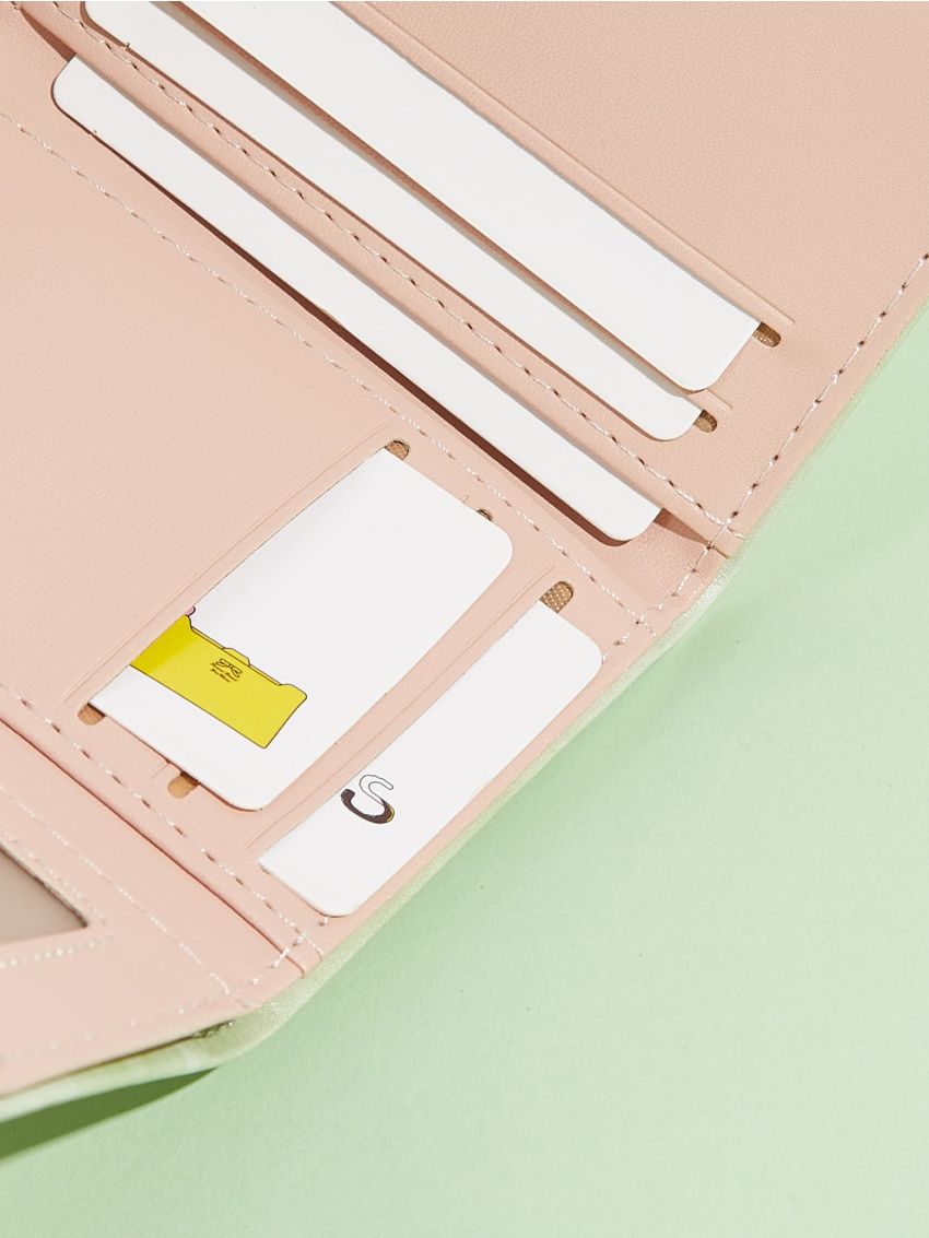 Letter Embossed Cartoon Decor Small Wallet