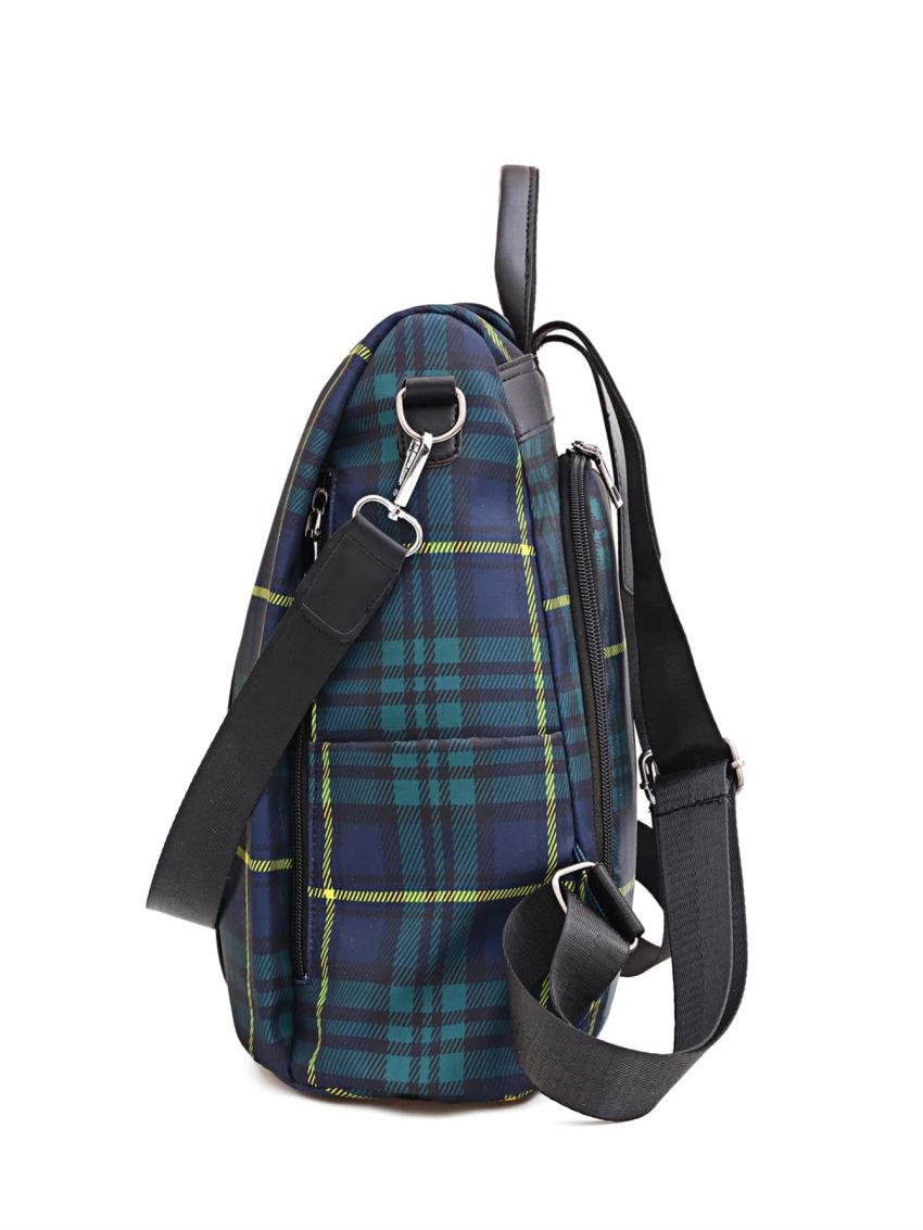 Plaid Pattern Oxford Backpack