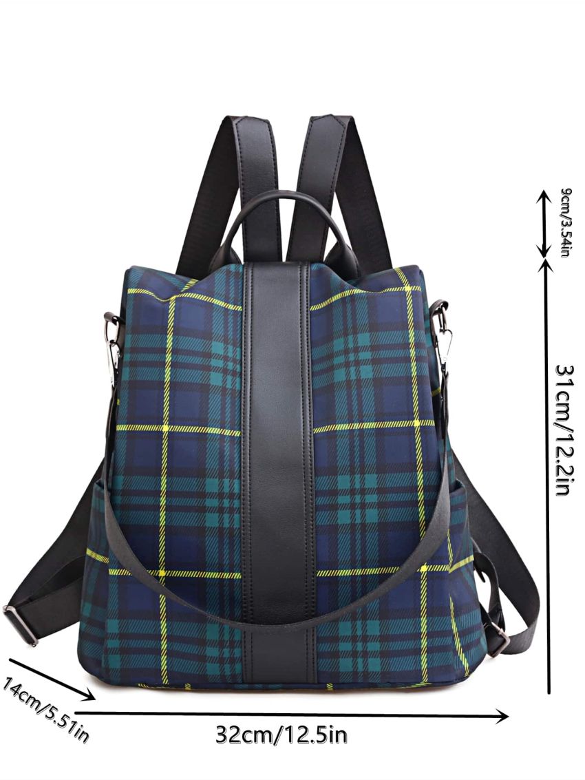 Plaid Pattern Oxford Backpack