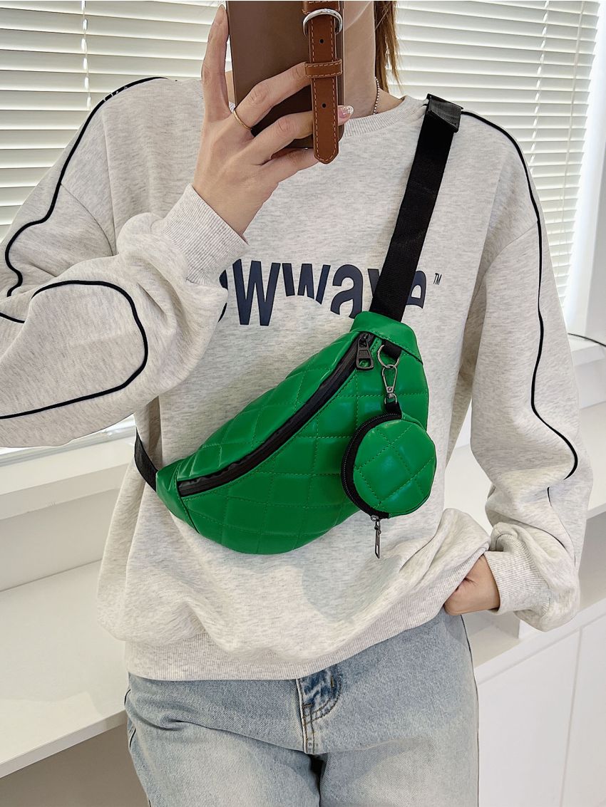 Quilted Waist Bag With Coin Purse