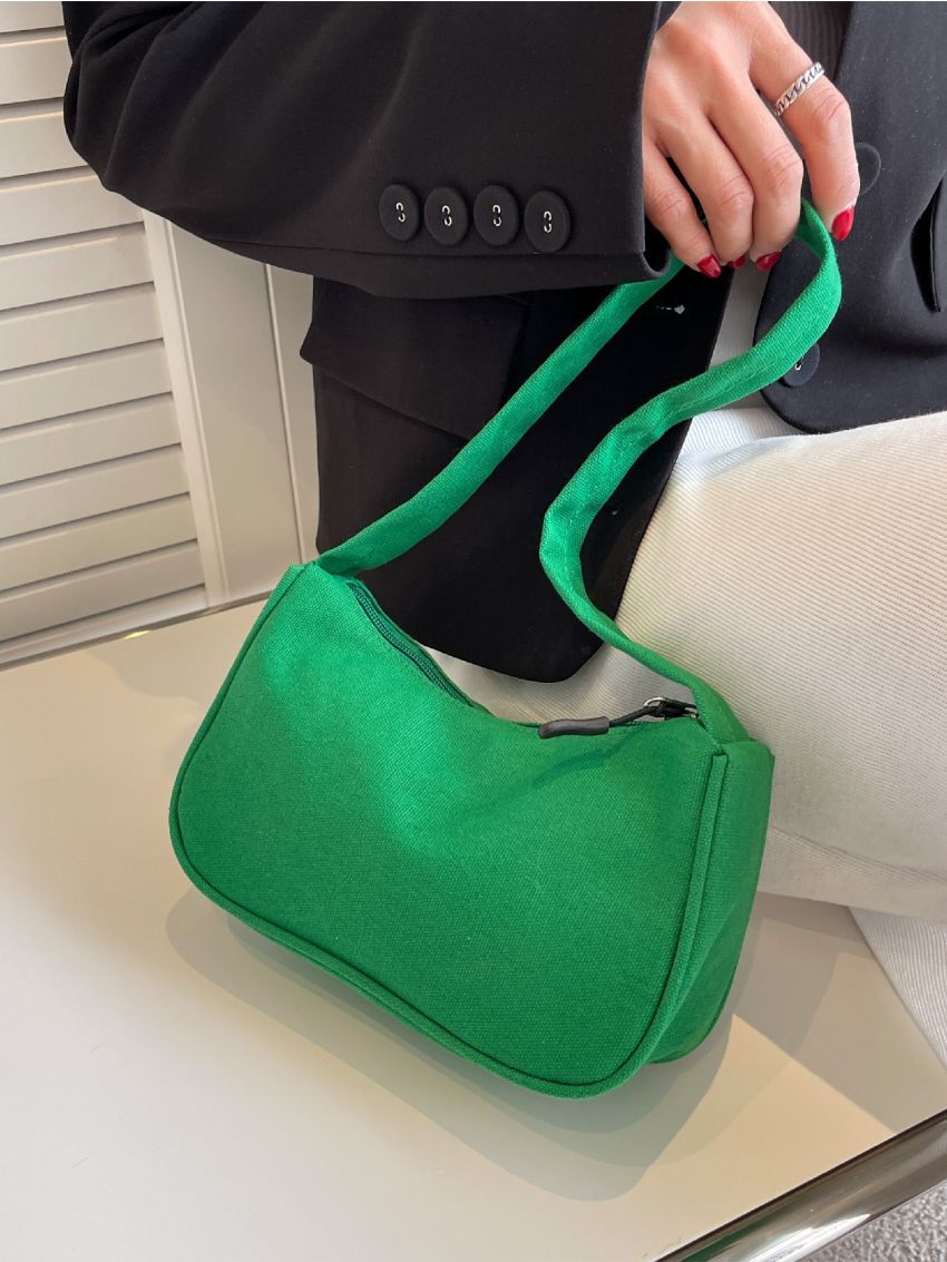 Minimalist Zipper Baguette Bag