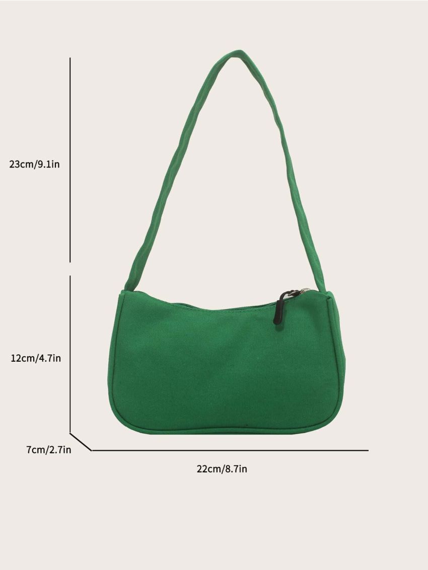 Minimalist Zipper Baguette Bag