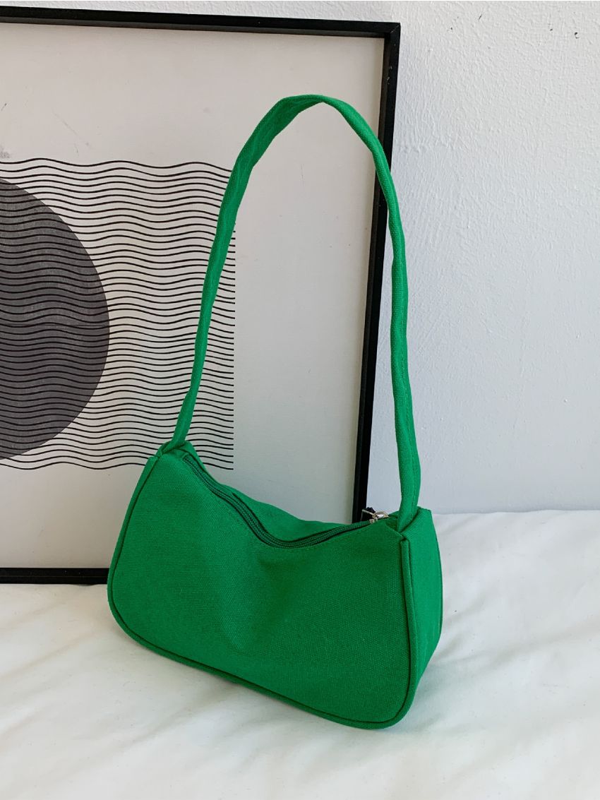 Minimalist Zipper Baguette Bag