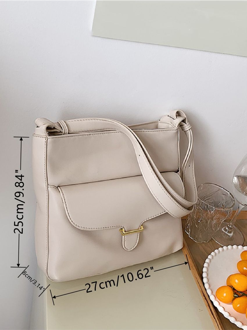 Flap Pocket Front Design Square Bag