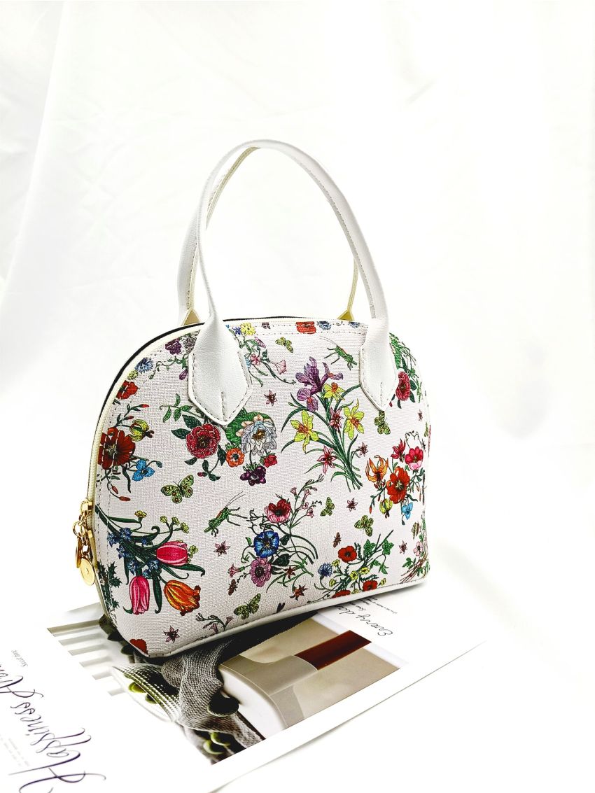Floral Print Satchel Bag