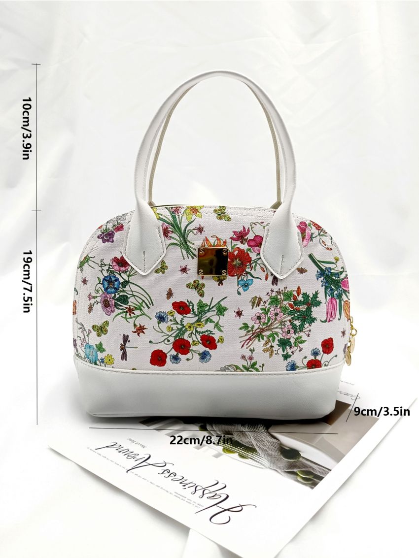 Floral Print Satchel Bag