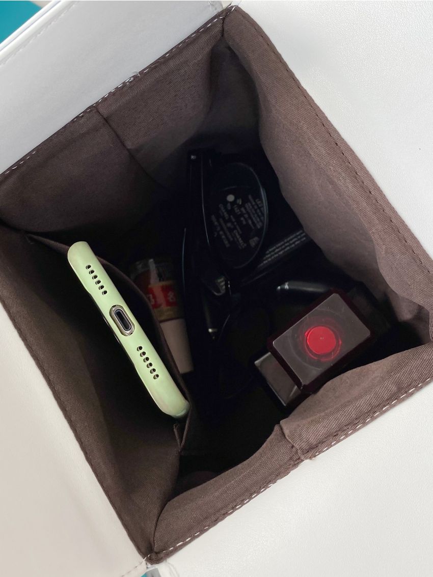 Mini Colorblock Letter Graphic Square Bag