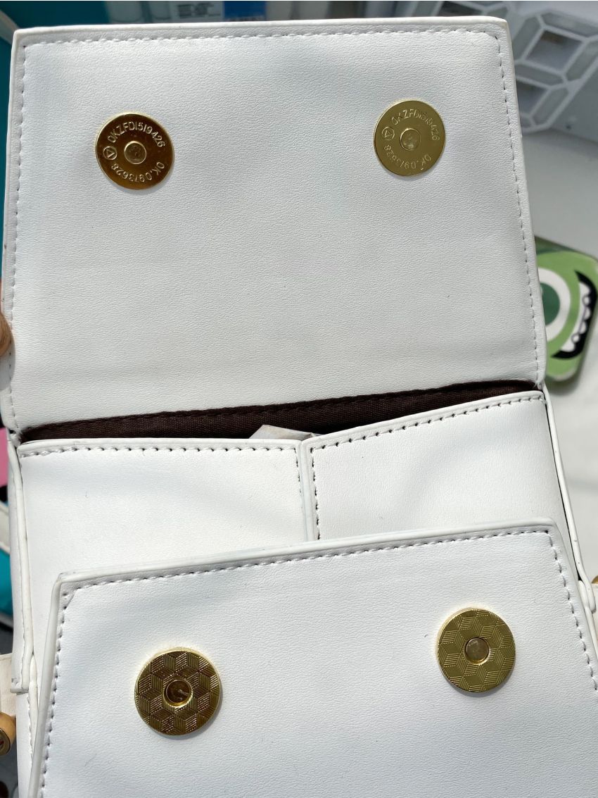 Mini Colorblock Letter Graphic Square Bag