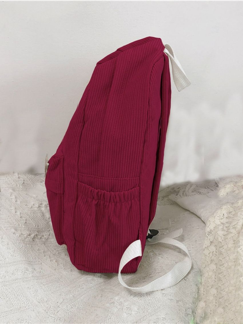 Large Capacity Badge Decor Backpack