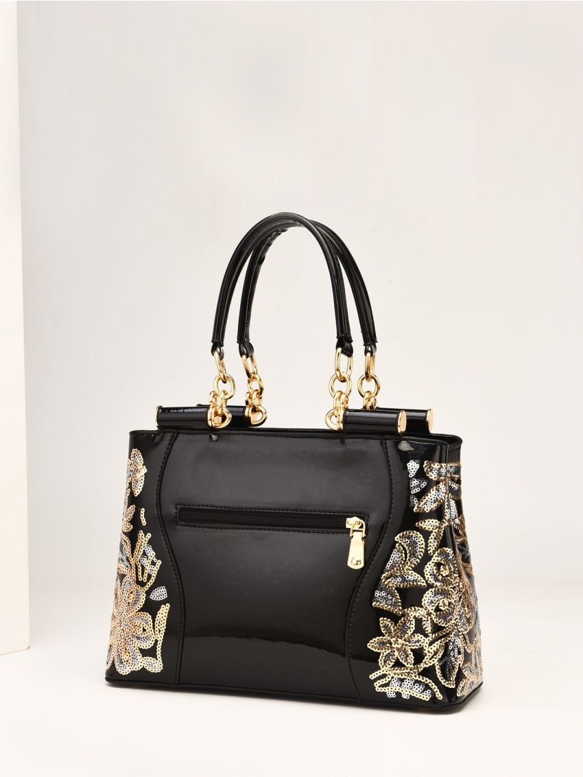 Metal Detail Shoulder Tote Bag