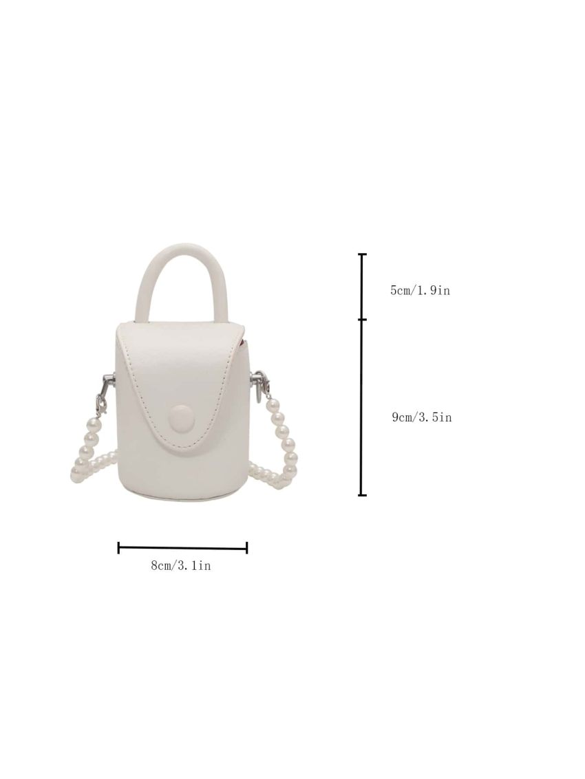 Mini Minimalist Faux Pearl Decor Bucket Bag